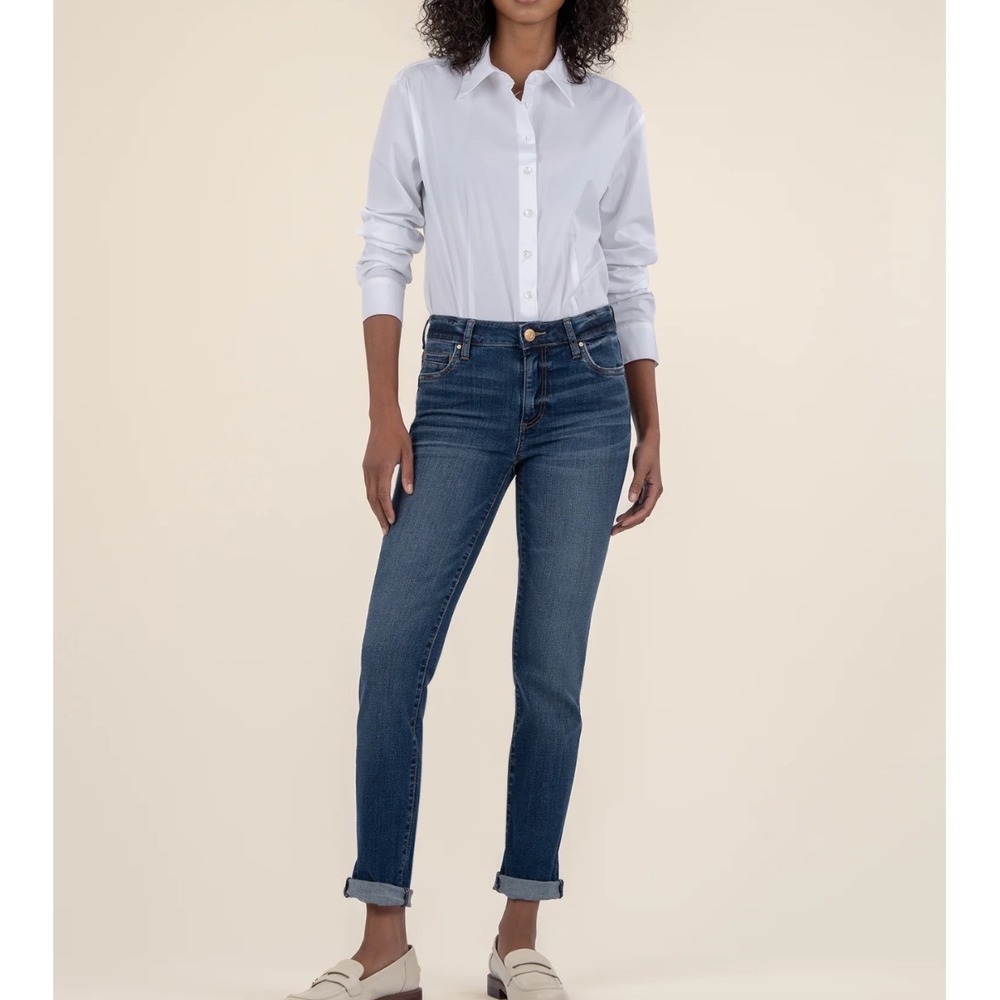 Kut from the Kloth Catherine Boyfriend Jeans Medium Wash Blue Size 4 KP494MR2U